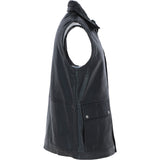 Ashwood Men's Leather Waistcoat Black Nap: LUCK