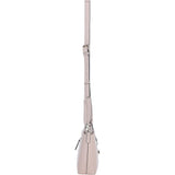 Leather Shoulder Bag with Detachable Crossbody Strap Beige: 64739