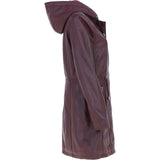 Stylish Ashwood Leather Ladies Three Quarter Jacket Burgundy: Emilia