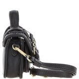 Ashwood Leather & Harris Tweed® Cloth Micro Satchel Bag with Twist Lock Brown/McLoad:TW-36-01-BM