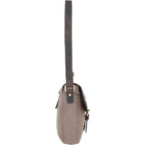 Fenland Canvas & Leather Crossbody Bag Mud/grey: FEN-753