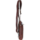 Leather Crossbody Sling Bag Cognac: FE-21