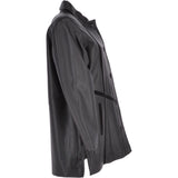 Womens Single Breasted Oversized Leather Coat Black/ani: IVONNE 2