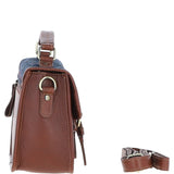 Ashwood Leather & Harris Tweed® Cloth Satchel Bag Tan/Mcload: TW-68-11-TN