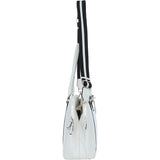 Ashwood 3 Section Large Leather Handbag White: X-39