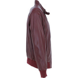 Men's Real Light Weight Leather Regular Fit Bomber Jacket Burgundy: G Bomber