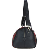 Ashwood Leather & Harris Tweed® Cloth Large Holdall Black/Green/Red: TW-47-07-BR