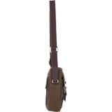 Fenland Canvas & Leather body Bag Brandy/Green: FEN-750