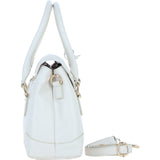 Premium Leather Shoulder Bag with Detachable Crossbody Strap White: Y-56