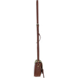 Ashwood Leather & Tweed Saddle Crossbody Bag with Twist Lock Tan/Green Check: TW-30-010-TGNH