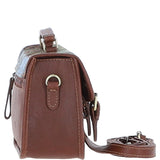 Ashwood Leather & Harris Tweed® Cloth Small Satchel Bag Tan/Mcload: TW-67-02-TM