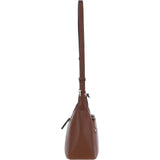Ashwood Real Leather Top Zip Crossbody Bag 2 Tone Tan: 63931
