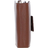 Ashwood Leather RFID Secure Wallet/Purse with Zip and Stud Closure Tan: X-30
