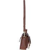 Ashwood Leather & Harris Tweed® Cloth Medium Satchel Bag with Twist Lock Tan/Watch: TW-34-04-TW