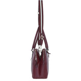 Ashwood 3 Section Large Leather Handbag Wine: X-39
