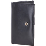 Small Vegetable Tanned Cash And 12 Card Envelope Purse Black: V-62
