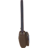 Fenland Canvas & Leather Crossbody Bag Brandy/green: FEN-751