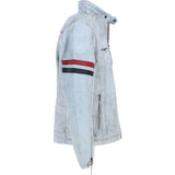 Leather Biker Jacket White: 2483