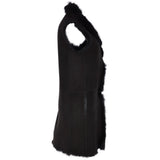 3/4 Length Toscana Suede Leather Gilet Black :  Nekhii