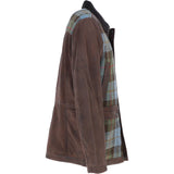Ashwood Leather x Harris Tweed Men's Buff Lamb Leather Jacket with Corduroy Collar Brown/Mcload: TW-903-01-BM