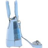 Ashwood Leather & Harris Tweed® Cloth X-Small Barrel Bag Blue/Lt-Blue: TW-63-19-BB
