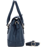 Premium Leather Shoulder Bag with Detachable Crossbody Strap Navy: Y-56