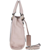 Real Leather Handbag with Adjustable Crossbody Strap Beige: 64867