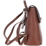 Ashwood Leather & Harris Tweed® Cloth Compact Backpack Tan/Navy: TW-65-11-TN