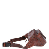 Vintage Leather Travel Waist Bag Tan: Ed