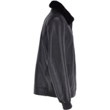 Luxury  Sheepskin Pilot Bomber Jacket With A Mink Collar  Black: MP 41