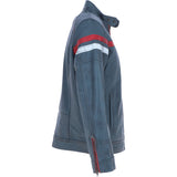 Ashwood Men's Leather Biker Jacket with Red Stripe Grey: AWM-BOXER