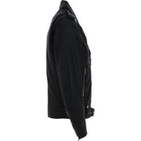 Brampton London Men’s Slim Fit  Real Leather Biker Jacket Black: BLM-191