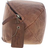 Ashwood Leather Rugby Ball Washbag Brown: Q-40