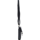 Ashwood Leather & Harris Tweed® Cloth elegance Crossbody Bag Black/White: TW-20-012-BW