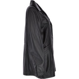Womens Single Breasted Leather Coat Black/ddy: ESMARALDA