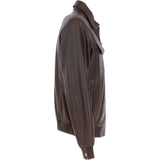 Real Leather Bomber Jacket With Brando Collar Antique Brown: Prime Bomber