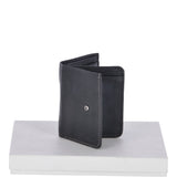 Cow Waxy Leather Classic 6 Card,ID, Coins &  Bill-Fold Tab Wallet Black : 1553