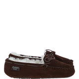 Women's Classic  Suede Sheepskin Moccasin Slippers Brown: LADIES MOCCASSINS