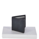 Cow Waxy Leather Classic 8 Card Bill-Fold Wallet Black : 1551