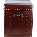 Luxury Handcrafted Leather Large Storage Trunk Chestnut: LF-147
