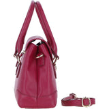 Premium Leather Shoulder Bag with Detachable Crossbody Strap Raspberry: Y-56