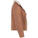 Ashwood Faux Fur Biker Style Jacket Tan: Jan