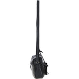 Leather Crossbody Bag with Adjustable Strap Black: Audrey