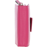 Ashwood Leather RFID Secure Wallet/Purse with Zip and Stud Closure Pink: X-30