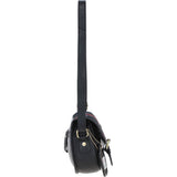 Ashwood Leather & Harris Tweed® Cloth Saddle Bag Black/Green/Red: TW-26-07-BR