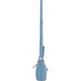 Leather Shoulder Bag with Detachable Crossbody Strap Denim: 64739