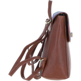 Ashwood Leather & Harris Tweed® Cloth Compact Backpack Tan/Purple: TW-65-13-TP