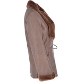 Women's Shearling Sheepskin Jacket Brown: KB-10275