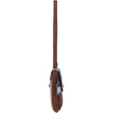 Ashwood Leather & Harris Tweed® Cloth Twist Lock Crossbody Bag Tan/LT Blue: TW-31-05-TB