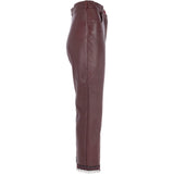 Womens 60's Hippy Leather Jeans Burgundy: 479
